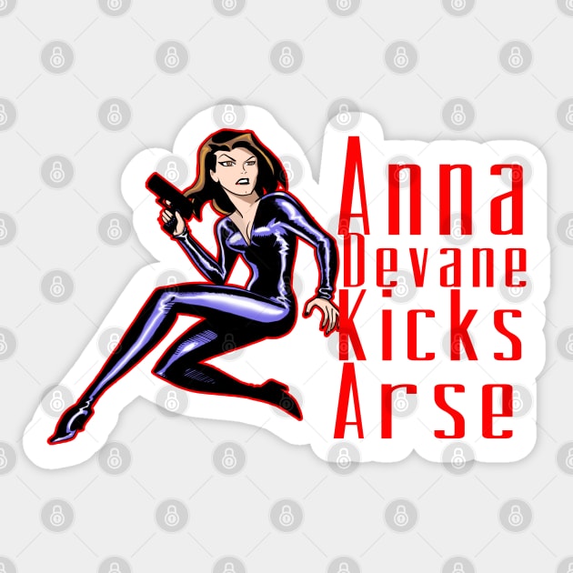 Anna Devane Kicks Arse Sticker by UnleashedCreationz